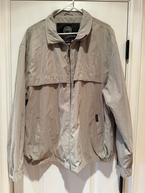 Weatherproof Travel Jacket XL Beige Lightweight Vented Windbreaker Utility Coat